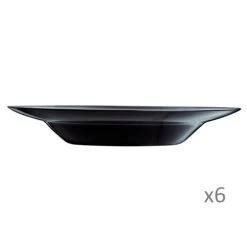 Luminarc 6 Assiettes à Pâtes Noire