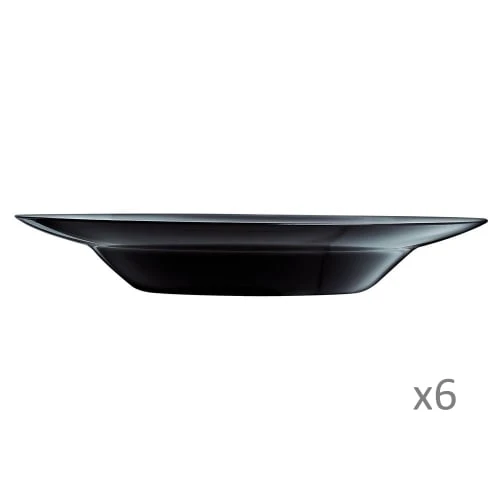 Luminarc 6 Assiettes à Pâtes Noire
