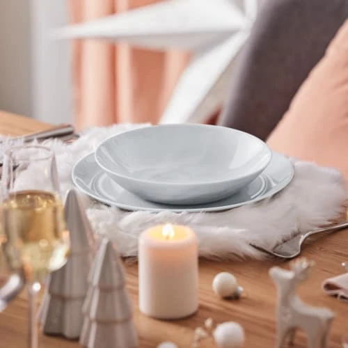 Luminarc 6 Assiettes Creuses Grises Effet Marbré 20cm – Image 2