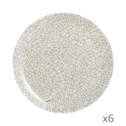 Luminarc 6 Assiettes Plates Mindy Beige 26cm