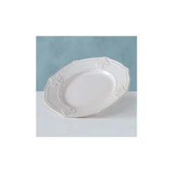 Wadiga Assiette à Dessert En Céramique Blanche D22cm