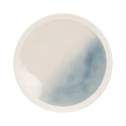 Maisons Du Monde Assiette à Dessert En Grès Blanc Et Bleu