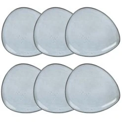 Maisons Du Monde Assiette à Dessert En Grès Gris - Lot De 6