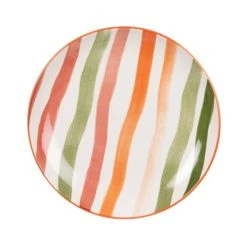 Maisons Du Monde Assiette à Dessert En Grès Motifs Traits Multicolores