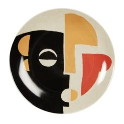 Maisons Du Monde Assiette à Dessert En Porcelaine Motifs Visage Multicolores - Lot De 6