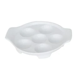 Porcelaine Girard Assiette à Escargots 6 Trous En Porcelaine Blanc