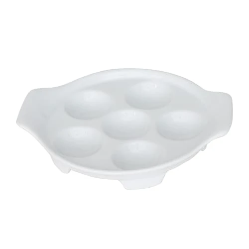 Porcelaine Girard Assiette à Escargots 6 Trous En Porcelaine Blanc