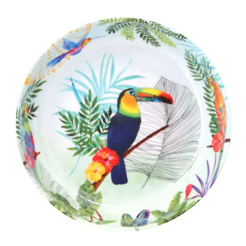 Les Jardins De La Comtesse Assiette Creuse En Mélamine Pure 20 Cm Imprimé De Toucans – Image 3
