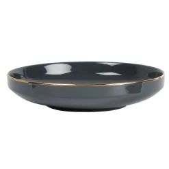 Maisons Du Monde Assiette Creuse En Porcelaine Grise Et Dorée - Lot De 6