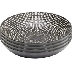 Kare Design Assiette Creuse En Porcelaine Noire Et Blanche D20 - Lot De 4