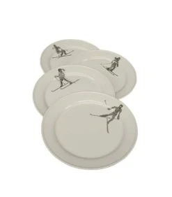 Wadiga Assiette En Céramique Blanche D27cm - Lot De 4
