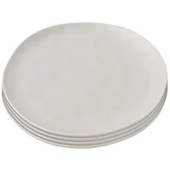 Kare Design Assiette Plate En Céramique Grise D20 - Lot De 4