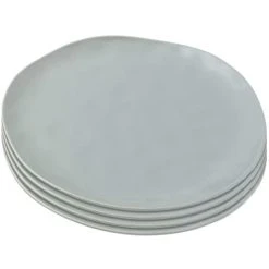 Kare Design Assiette Plate En Céramique Sauge D20 - Lot De 4