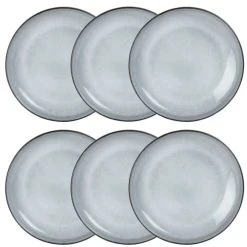 Maisons Du Monde Assiette Plate En Faïence Grise - Lot De 6