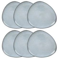 Maisons Du Monde Assiette Plate En Grès Gris - Lot De 6