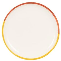 Maisons Du Monde Assiette Plate En Grès Jaune, Rouge, Et Beige