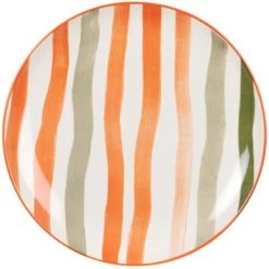 Maisons Du Monde Assiette Plate En Grès Motifs Traits Multicolores