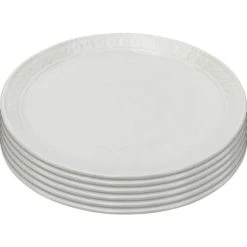 Kare Design Assiette Plate En Porcelaine Blanche D22 - Lot De 6
