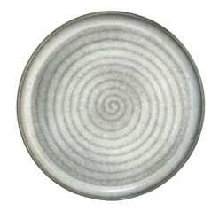 Sibo Homeconcept Assiette Plate En Porcelaine Gris 33 Cm - Lot De 2