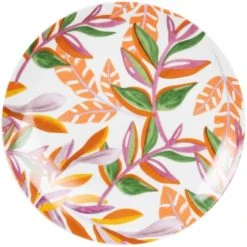 Maisons Du Monde Assiette Plate En Porcelaine Motif Végétal Multicolore - Lot De 6