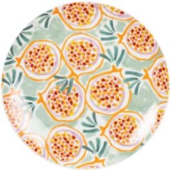 Maisons Du Monde Assiette Plate En Porcelaine Motifs Grenades Multicolores - Lot De 6