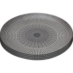 Kare Design Assiette Plate En Porcelaine Noire Et Blanche D26 - Lot De 4