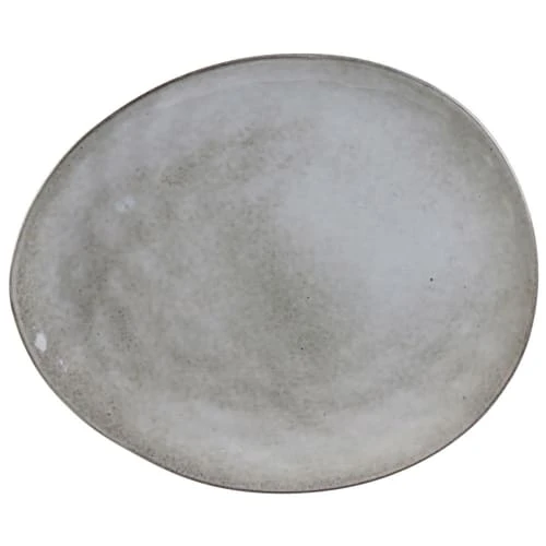 Trends Home Assiette Plate Galet Gris