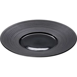 Stalgast Assiette Porcelaine Noire Bord Strié Ø 26cm