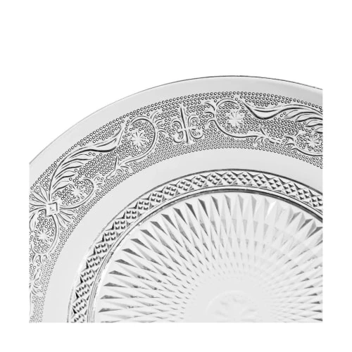 Wadiga Assiette Transparente Verre à Motifs Romance - 25x25x2cm – Image 2