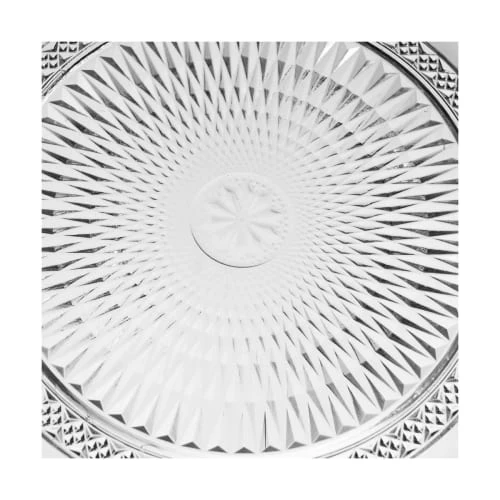 Wadiga Assiette Transparente Verre à Motifs Romance - 25x25x2cm – Image 3