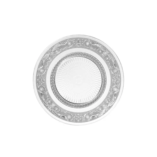 Wadiga Assiette Transparente Verre à Motifs Romance - 25x25x2cm