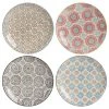 Table Passion Coffret De 4 Assiettes à Dessert 20 Cm En Grès Multicolore