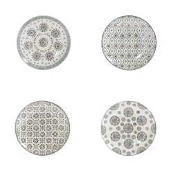 Table Passion Coffret De 4 Assiettes à Dessert 20 Cm En Grès Multicolore