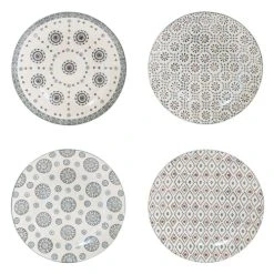 Table Passion Coffret De 4 Assiettes Plates 26 Cm En Grès Multicolore