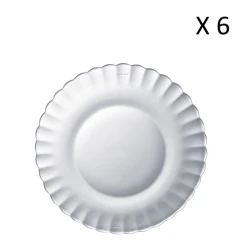 Duralex Lot De 6-Assiette à Dessert Ondulée Verre Résistant 20,5cm Transparent