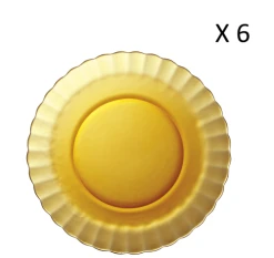Duralex Lot De 6 - Assiette Creuse Ondulée En Verre 23 Cm Teinté Vermeil
