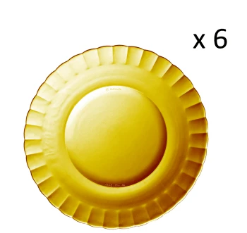 Duralex Lot De 6 - Assiette Plate Ondulée En Verre 26 Cm Teinté Vermeil – Image 5