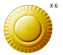 Duralex Lot De 6 - Assiette Plate Ondulée En Verre 26 Cm Teinté Vermeil