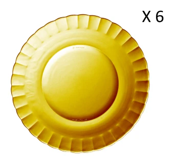 Duralex Lot De 6 - Assiette Plate Ondulée En Verre 26 Cm Teinté Vermeil – Image 6