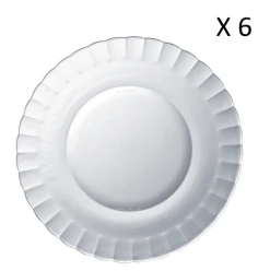 Duralex Lot De 6 - Assiette Plate Ondulée En Verre Résistant 26 Cm Transparent