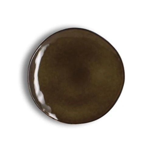 OGO Living Lot De 6 Assiettes à Dessert En Grès Vert 20,5cm