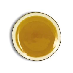 OGO Living Lot De 6 Assiettes à Desserts En Grès Jaune 20,5cm