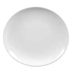 Trend'up Lot De 6 Assiettes à Steak Ovale 30x28 Cm En Porcelaine Blanc