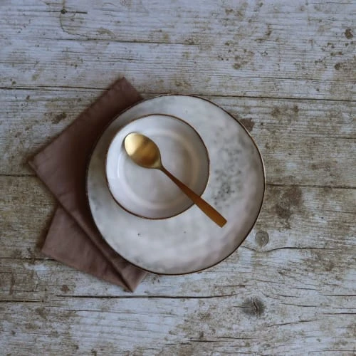 OGO Living Lot De 6 Assiettes Coupes En Grès Gris 15,5cm – Image 2