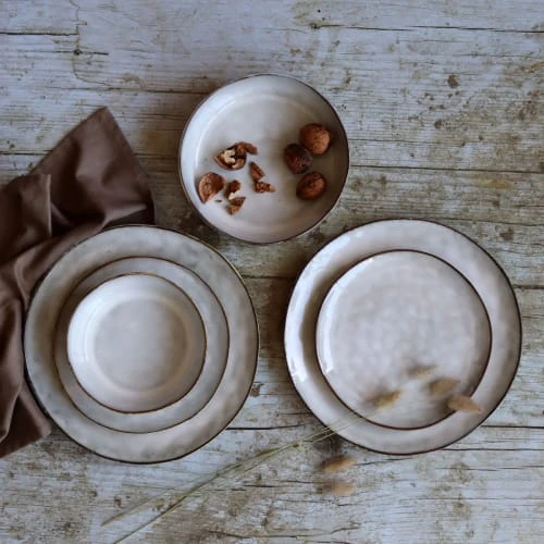 OGO Living Lot De 6 Assiettes Coupes En Grès Gris 15,5cm – Image 3