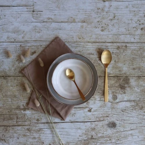 OGO Living Lot De 6 Assiettes Coupes En Grès Gris 15,5cm – Image 5