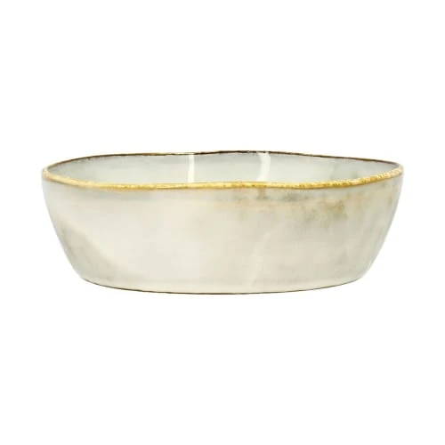 OGO Living Lot De 6 Assiettes Coupes En Grès Gris 15,5cm