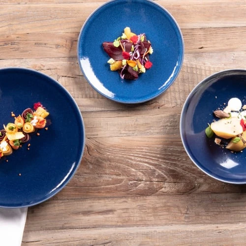 Trend'up Lot De 6 Assiettes Creuse 22 Cm En Grès Bleu – Image 3