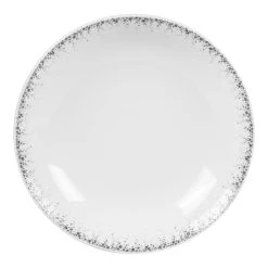 Table Passion Lot De 6 Assiettes Creuse Boréalis Gris 20 Cm En Porcelaine Blanc