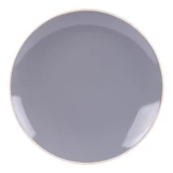 Table Passion Lot De 6 Assiettes Plate 27 Cm En Grès Gris